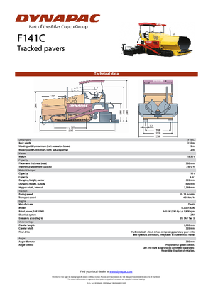 Gąsienicowe rozściełacze asfaltu Dynapac F 141 C