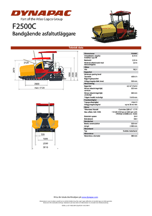 Gąsienicowe rozściełacze asfaltu Dynapac F 2500 C 
