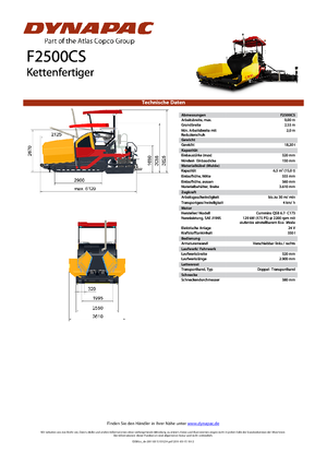 Gąsienicowe rozściełacze asfaltu Dynapac F 2500 CS
