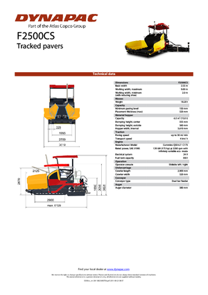 Gąsienicowe rozściełacze asfaltu Dynapac F 2500 CS