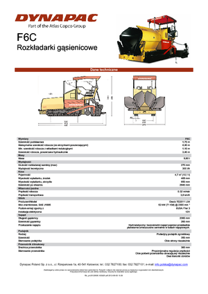 Gąsienicowe rozściełacze asfaltu Dynapac F 6 C
