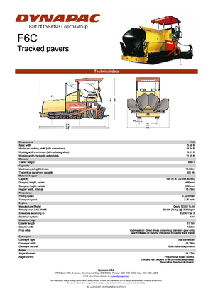 Gąsienicowe rozściełacze asfaltu Dynapac F 6 C