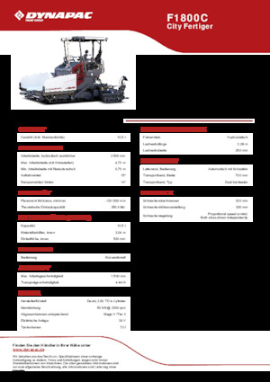 Gąsienicowe rozściełacze asfaltu Dynapac F1800C