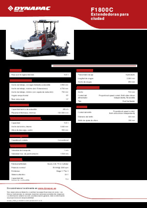 Gąsienicowe rozściełacze asfaltu Dynapac F1800C