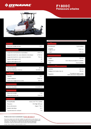 Gąsienicowe rozściełacze asfaltu Dynapac F1800C