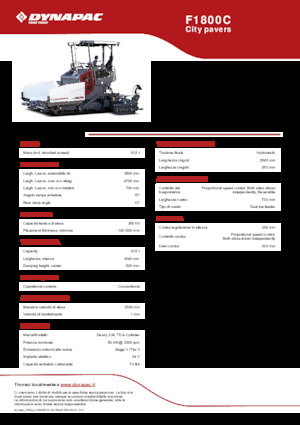 Gąsienicowe rozściełacze asfaltu Dynapac F1800C