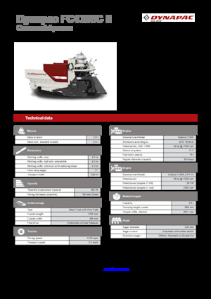 Gąsienicowe rozściełacze asfaltu Dynapac FC1300C II