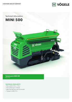 Gąsienicowe rozściełacze asfaltu Vögele MINI 500