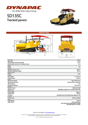 Gąsienicowe rozściełacze asfaltu Dynapac SD 135 C