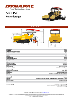 Gąsienicowe rozściełacze asfaltu Dynapac SD 135 C