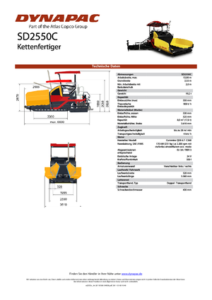 Gąsienicowe rozściełacze asfaltu Dynapac SD 2550 C