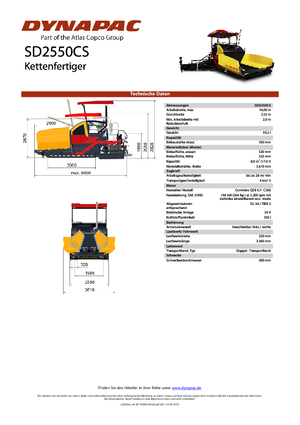 Gąsienicowe rozściełacze asfaltu Dynapac SD 2550 CS