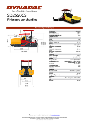 Gąsienicowe rozściełacze asfaltu Dynapac SD 2550 CS