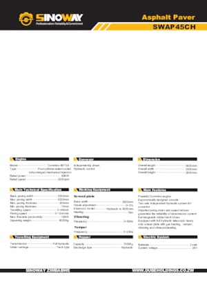 Kołowa betoniarka drogowa Sinoway SWAP45CH