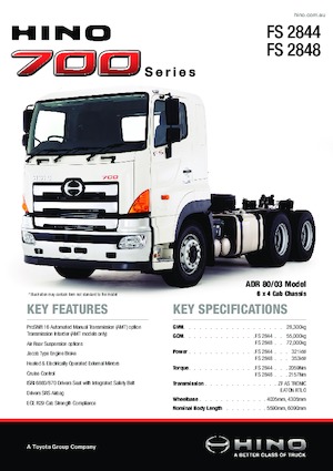 Ciągniki siodłowe Hino 700 FS 2844 6x4