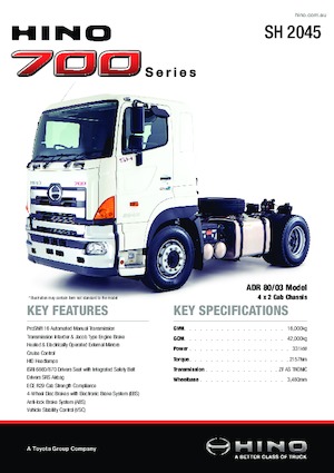 Ciągniki siodłowe Hino 700 SH 2045 4x2