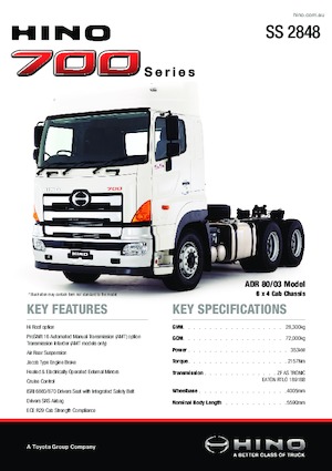 Ciągniki siodłowe Hino 700 SS 2848 6x4