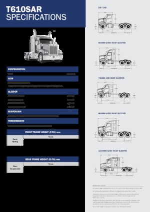 Ciągniki siodłowe Kenworth T610SAR 760mm Mid roof MX 15 6x4