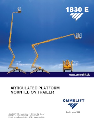 Platformy robocze na wysięgniku przegubowym mocowane na przyczepie OMMELIFT 1830 EX