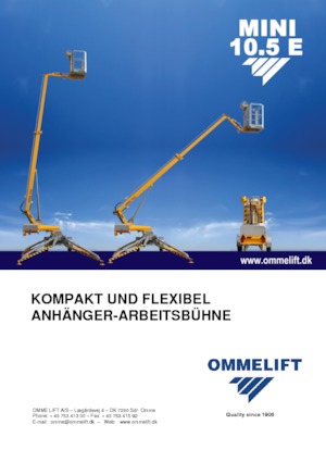 Platformy robocze na wysięgniku przegubowym mocowane na przyczepie OMMELIFT Mini 10.5 E