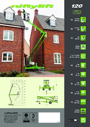 Platformy robocze na wysięgniku przegubowym mocowane na przyczepie Niftylift Nifty 120M