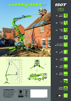 Platformy robocze na wysięgniku przegubowym mocowane na przyczepie Niftylift Nifty 150T
