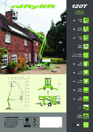 Platformy robocze na wysięgniku przegubowym mocowane na przyczepie Niftylift NL 120 T