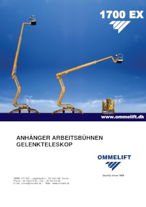 Platformy robocze na wysięgniku przegubowym mocowane na przyczepie OMMELIFT 1700 EX
