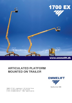 Platformy robocze na wysięgniku przegubowym mocowane na przyczepie OMMELIFT 1700 EX