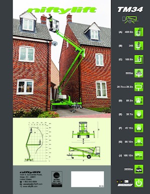 Platformy robocze na wysięgniku przegubowym mocowane na przyczepie Niftylift TM34