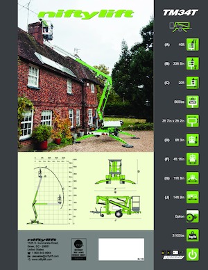 Platformy robocze na wysięgniku przegubowym mocowane na przyczepie Niftylift TM34T