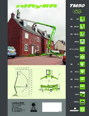 Platformy robocze na wysięgniku przegubowym mocowane na przyczepie Niftylift TM50