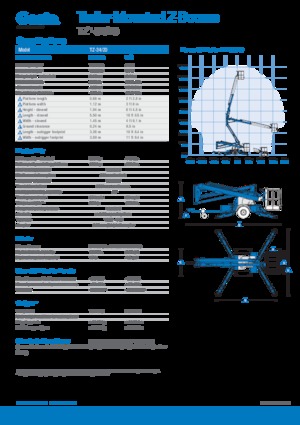 Platformy robocze na wysięgniku przegubowym mocowane na przyczepie Genie TZ34/20