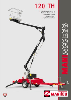 Platformy robocze na wysięgniku przegubowym mocowane na przyczepie Manitou 120 TH