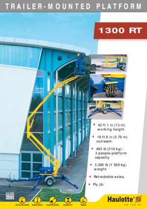 Platformy robocze na wysięgniku przegubowym mocowane na przyczepie Haulotte 1300 RT