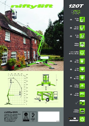 Platformy robocze na wysięgniku przegubowym mocowane na przyczepie Niftylift Nifty 120T