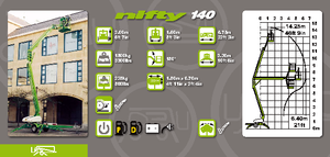 Platformy robocze na wysięgniku przegubowym mocowane na przyczepie Niftylift NL 140