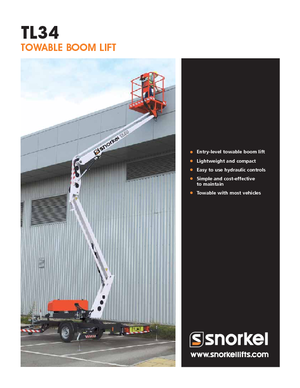 Platformy robocze na wysięgniku przegubowym mocowane na przyczepie Snorkel TL34