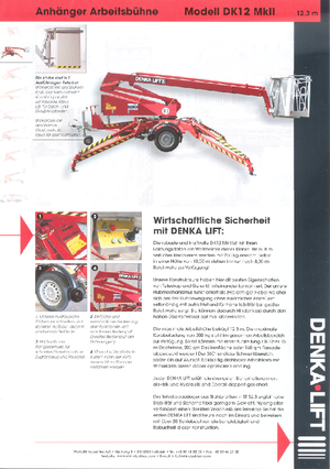 Platformy robocze na wysięgniku przegubowym mocowane na przyczepie Denka-Lift - Rothlehner DK 12 MK II