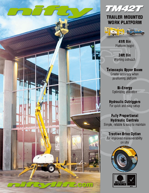 Platformy robocze na wysięgniku przegubowym mocowane na przyczepie Niftylift TM 42 T