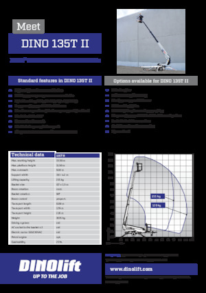 Platformy robocze na wysięgniku teleskopowym mocowane na przyczepie Dino Lift Dino 135T II