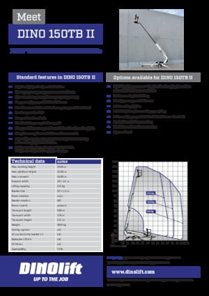 Platformy robocze na wysięgniku teleskopowym mocowane na przyczepie Dino Lift Dino 150TB II