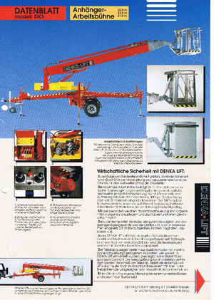 Platformy robocze na wysięgniku teleskopowym mocowane na przyczepie Denka-Lift - Rothlehner 2500 DK 3 MK 25