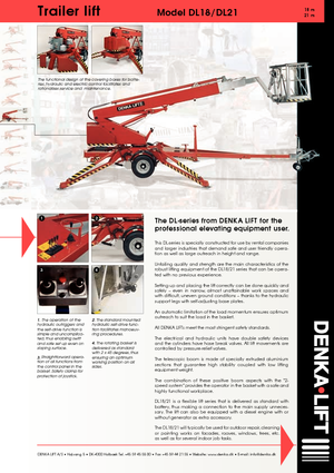 Platformy robocze na wysięgniku teleskopowym mocowane na przyczepie Denka-Lift - Rothlehner DL 21 