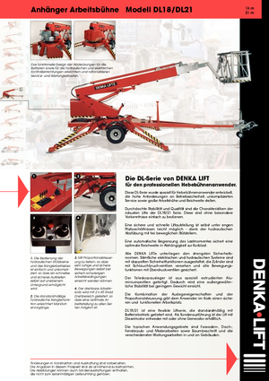 Platformy robocze na wysięgniku teleskopowym mocowane na przyczepie Denka-Lift - Rothlehner DL 21 