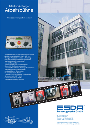 Platformy robocze na wysięgniku teleskopowym mocowane na przyczepie Esda TA 2220