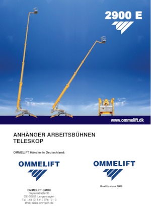 Platformy robocze na wysięgniku teleskopowym mocowane na przyczepie OMMELIFT 2900 E
