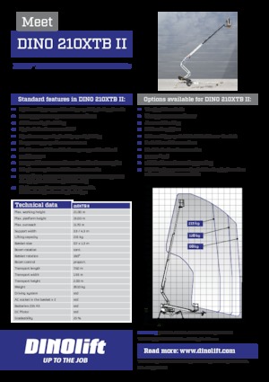 Platformy robocze na wysięgniku przegubowym mocowane na przyczepie Dino Lift Dino 210XTB II
