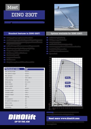 Platformy robocze na wysięgniku teleskopowym mocowane na przyczepie Dino Lift Dino 230T