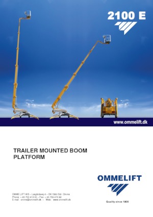 Platformy robocze na wysięgniku teleskopowym mocowane na przyczepie OMMELIFT Omme 2100EB